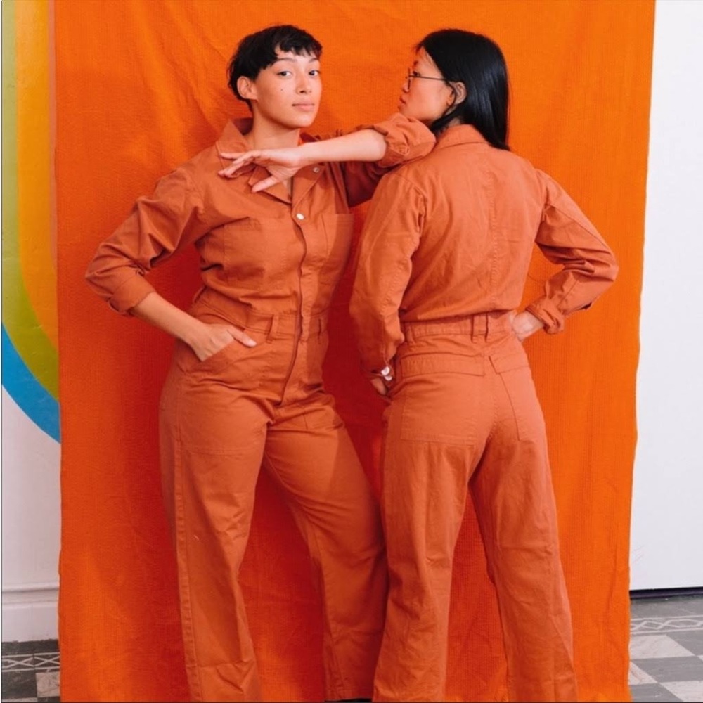 Big Bud Press Long Sleeve Everyday Jumpsuit in Burnt Orange US XL NWT